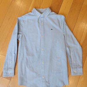 Vineyard Vines Blue and White Striped Button-Down Shirt